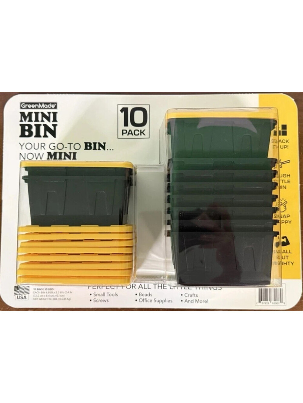 GreenMade Mini Storage Bins with Lids 10 Pack Containers Model 6036639